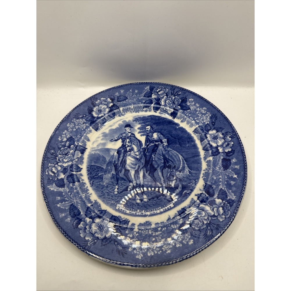Adams Staffordshire Blie Collector Plate Lee & Jackson Last Meeting